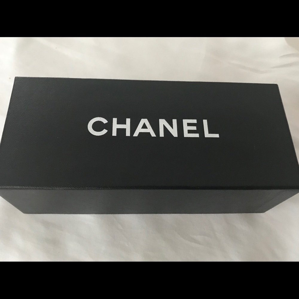 Authentic Chanel sunglass box and drawstring bag